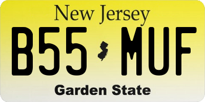 NJ license plate B55MUF