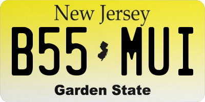 NJ license plate B55MUI