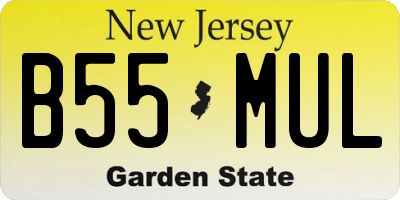 NJ license plate B55MUL