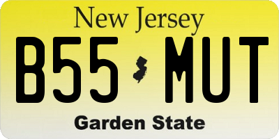 NJ license plate B55MUT