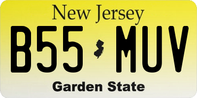 NJ license plate B55MUV