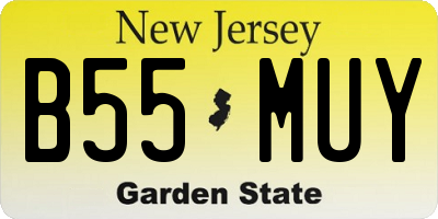 NJ license plate B55MUY