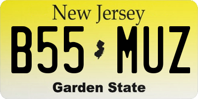NJ license plate B55MUZ