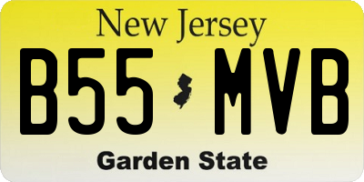 NJ license plate B55MVB
