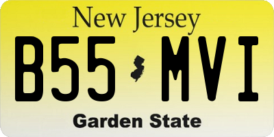 NJ license plate B55MVI