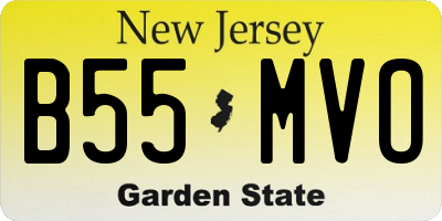 NJ license plate B55MVO