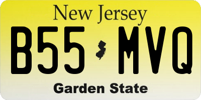 NJ license plate B55MVQ