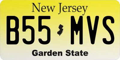 NJ license plate B55MVS