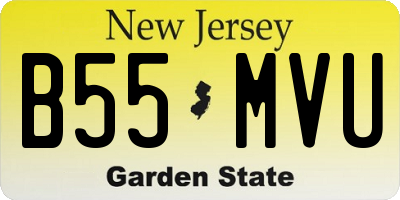 NJ license plate B55MVU