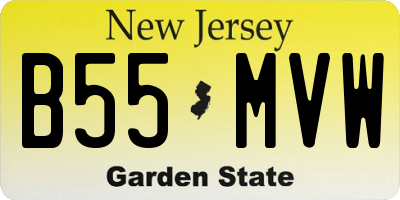 NJ license plate B55MVW