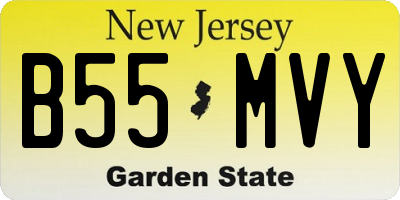 NJ license plate B55MVY