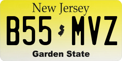 NJ license plate B55MVZ