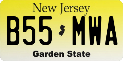 NJ license plate B55MWA