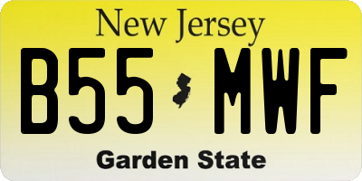 NJ license plate B55MWF