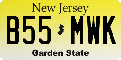 NJ license plate B55MWK