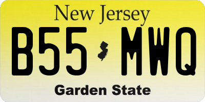 NJ license plate B55MWQ