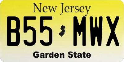 NJ license plate B55MWX