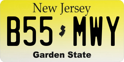 NJ license plate B55MWY
