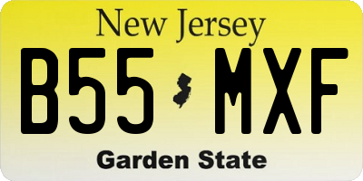 NJ license plate B55MXF