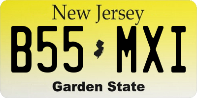 NJ license plate B55MXI