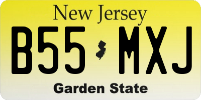 NJ license plate B55MXJ