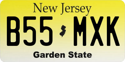 NJ license plate B55MXK