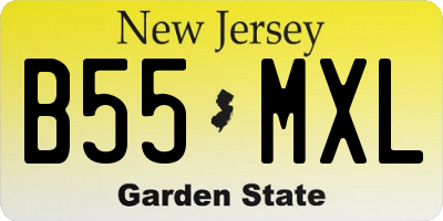 NJ license plate B55MXL