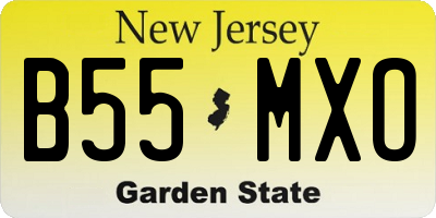 NJ license plate B55MXO
