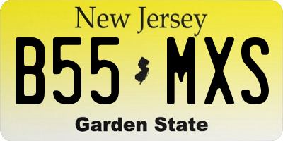 NJ license plate B55MXS