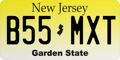 NJ license plate B55MXT