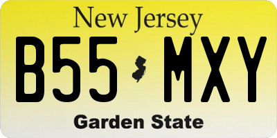 NJ license plate B55MXY