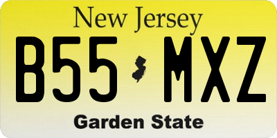NJ license plate B55MXZ