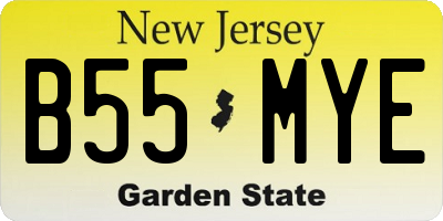 NJ license plate B55MYE