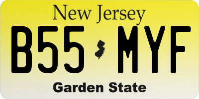 NJ license plate B55MYF
