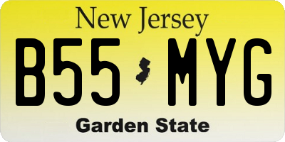 NJ license plate B55MYG