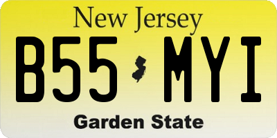 NJ license plate B55MYI