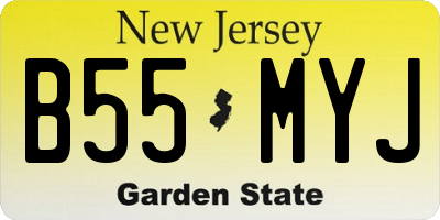 NJ license plate B55MYJ