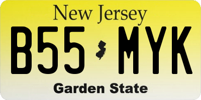 NJ license plate B55MYK
