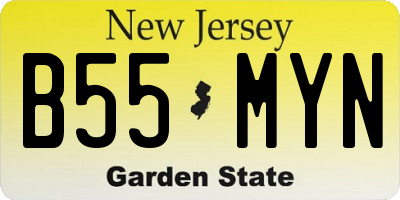 NJ license plate B55MYN