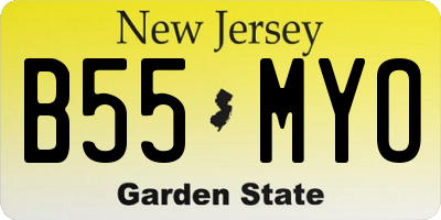 NJ license plate B55MYO