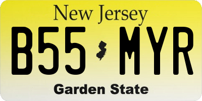 NJ license plate B55MYR