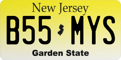 NJ license plate B55MYS