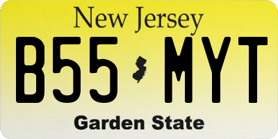 NJ license plate B55MYT