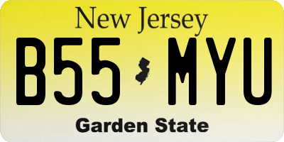 NJ license plate B55MYU