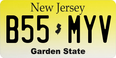 NJ license plate B55MYV