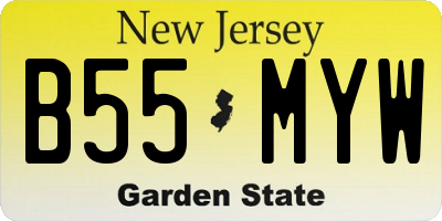 NJ license plate B55MYW