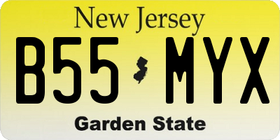 NJ license plate B55MYX