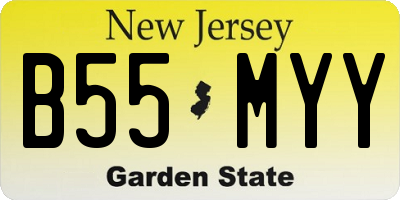 NJ license plate B55MYY