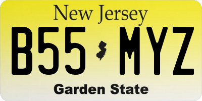 NJ license plate B55MYZ