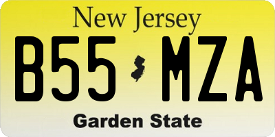 NJ license plate B55MZA